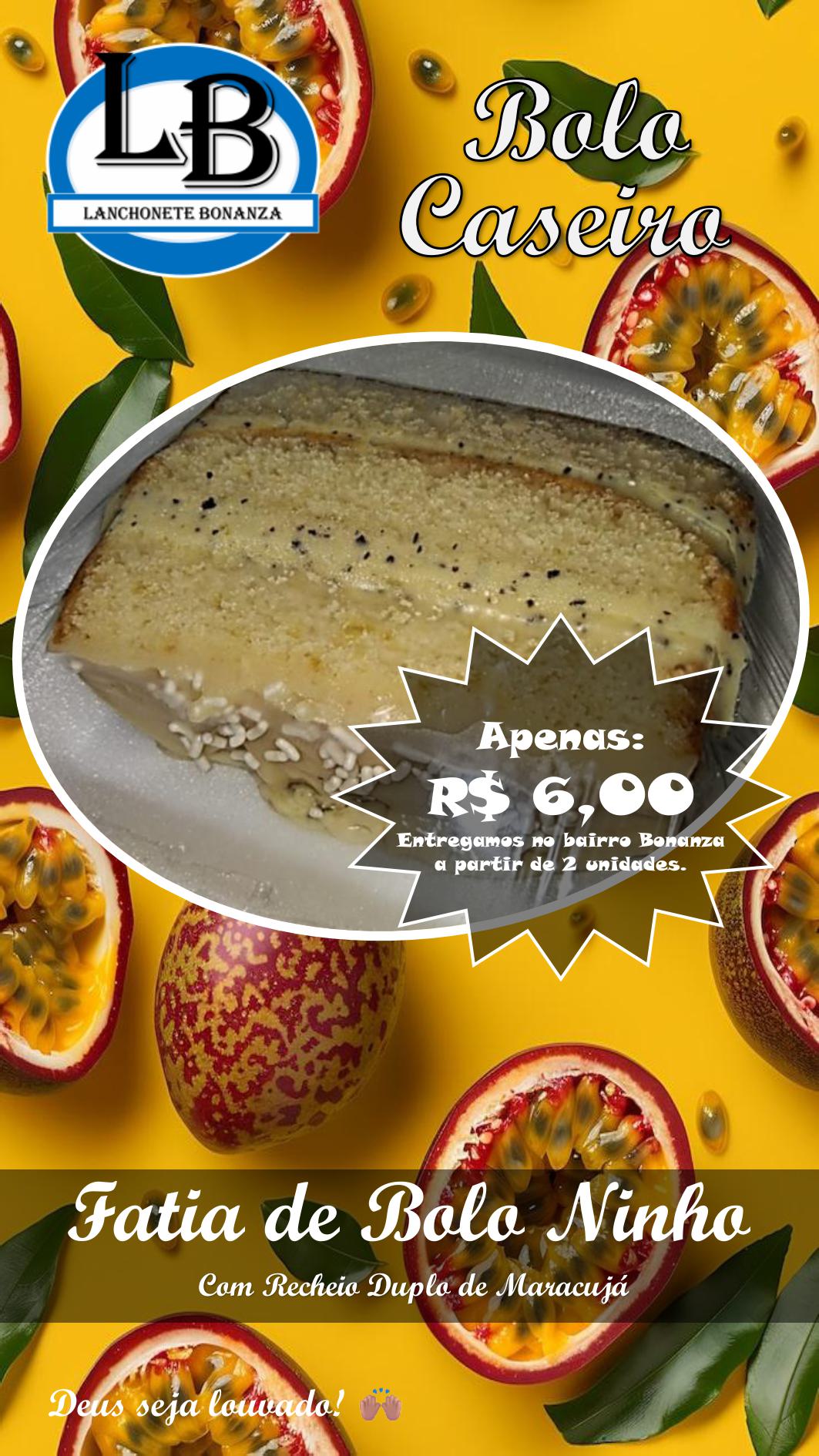 Fatia de bolo duplo (maracujá)